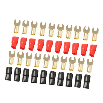

10 Pairs 8 AWG Car Electronics Fork Terminals Connectors Brass Contact