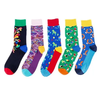 

Colorful Sock Mens High Adult Happy Men's Standard Sox Cartoon Comfortable Socks Cotton Spring Autumn Unisex Trendy Calcetines