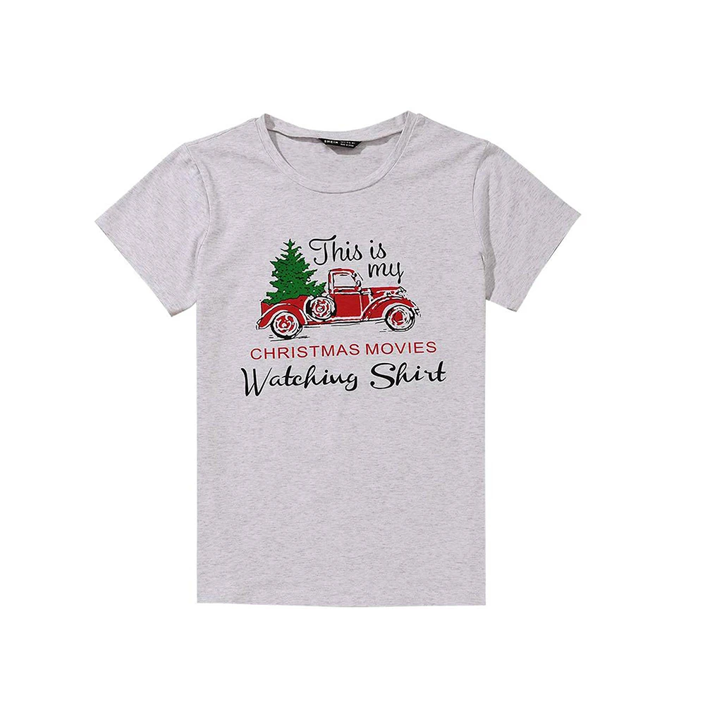 New Year Women Loose Tees Christmas Party Streetwear Funny Print Tops Basic Classic Tunics Casual Short Sleeve Female T-shirt | Женская