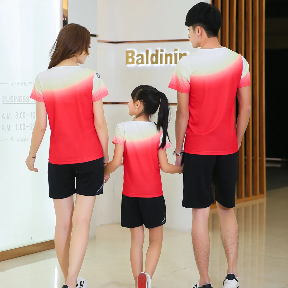 

Summer Parent And Child Short-sleeved round Collar T-shirt Shorts Sports Set Men And Women Children Sports Clothing Customizable