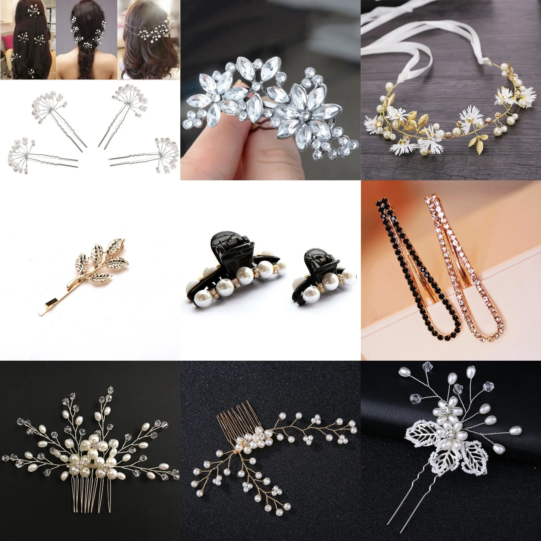 Womens//girls Bridal Silver Hair Stick Pins 20Pcs Brand New
