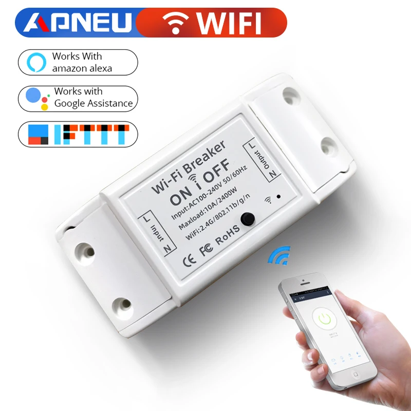 

DIY WiFi Smart Light Switch Universal Breaker Timer Smart Life APP Wireless Remote Control Works with Alexa Google Home