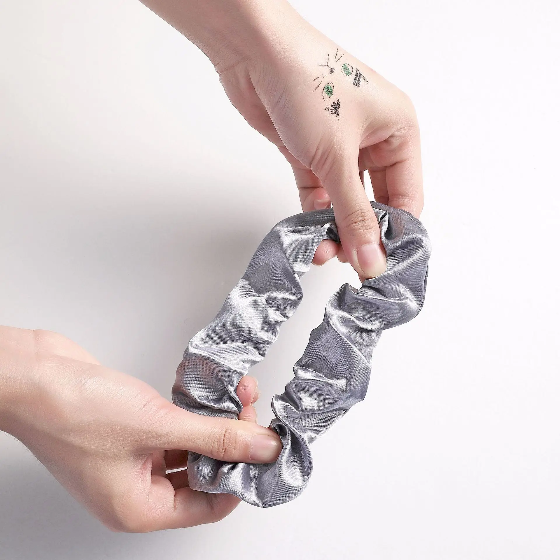 6pcs/lot Fashion Women Girls Silky Satin Hair Scrunchies Solid Stretch Elastic Hair Tie Simple Elegant Rubber Band Ponytail Tie
