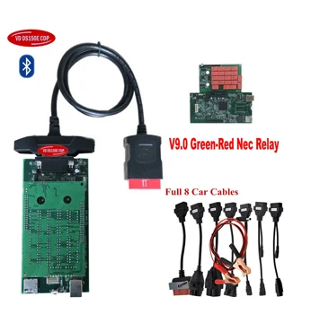 Obd сканер для delphis vd ds150e cdp,0 keygen obd2 диагностический сканер obd-ii Инструмент Полный комплект 8 шт. автомобильные кабели для автомобилей - Цвет: with Bluetooth