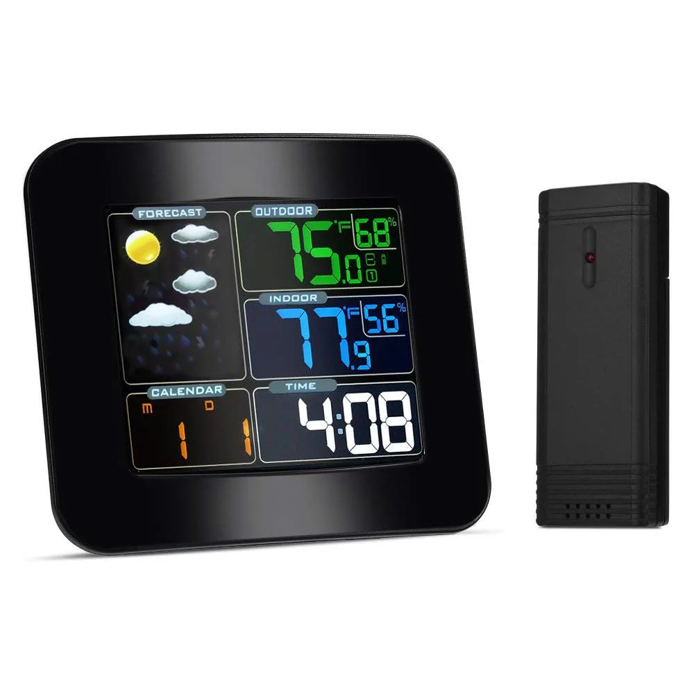 

Wireless Forecast Station,Color Weather Station With Temperature And Humidity Monitor, Alarm Clock For Home Decoratio