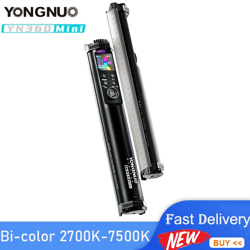

Ручной Мини-светильник Yongnuo YN360 2700k-7500K RGB цветной яркий двухцветный 2600mAh Ice Stick светодиодный видео светильник с управлением через приложение