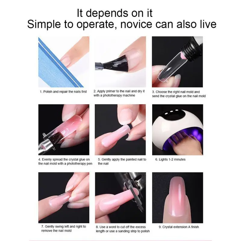 15ml Crystal Gel Nail Polish Quick Drying Uv Led Nail Extension Gel Phototherapy Nail Polish Nail Art Good Use