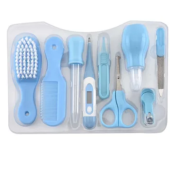 

9pcs/set Multifunction Baby Healthcare Thermometer Grooming Brush Newborn Child Kit Nail Clipper Trimmer Infant Scissor Care Set