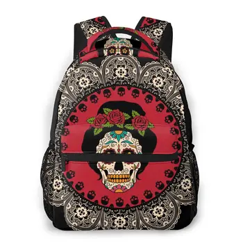 

OLN Women Backpack Kids School Bag for Teenage Girls Frame With Mexican Skull Woman Laptop Notebook Bagpack Travel Back Pack