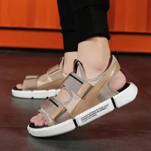 Лидер продаж; нескользящие сандалии с открытым носком на толстой подошве; удобная мужская летняя обувь; модная обувь для спорта на открытом воздухе; пляжная обувь для студентов