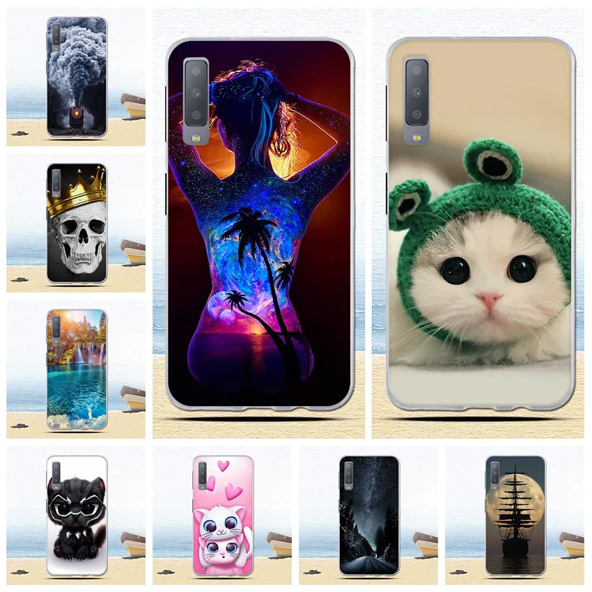 For Samsung Galaxy A7 2018 Phone Cover Soft Cases Silicone Printing Back Case A750 A750F 6.0 inch |