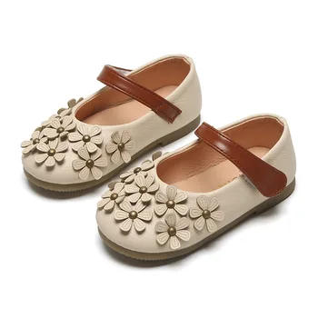 

1-8 Years Old Elegant Flower Princess Shoes Spring and Autumn Little Girl Children Flats Female Casual Leather Shoes