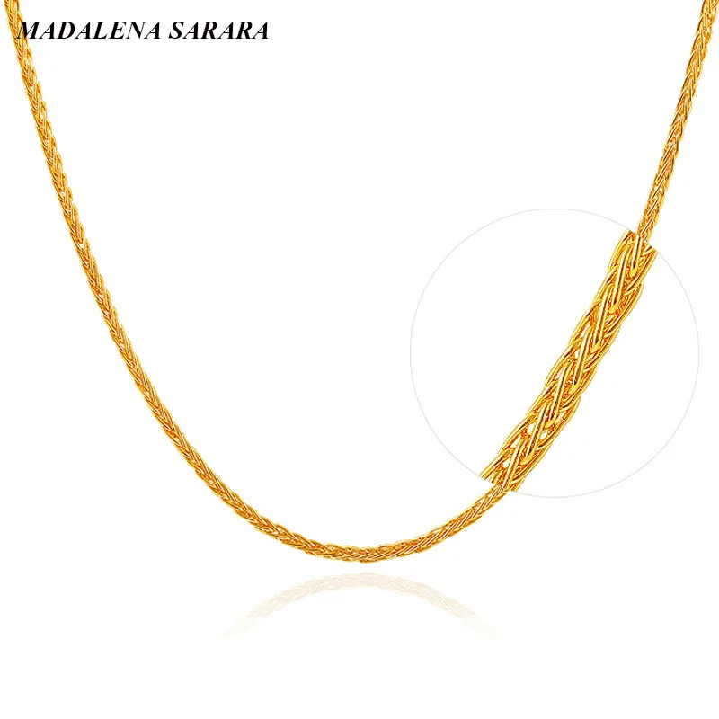 

MADALENA SARARA Pure 18k Gold Chain Necklace Au750 Gold Simple Crossing Necklace