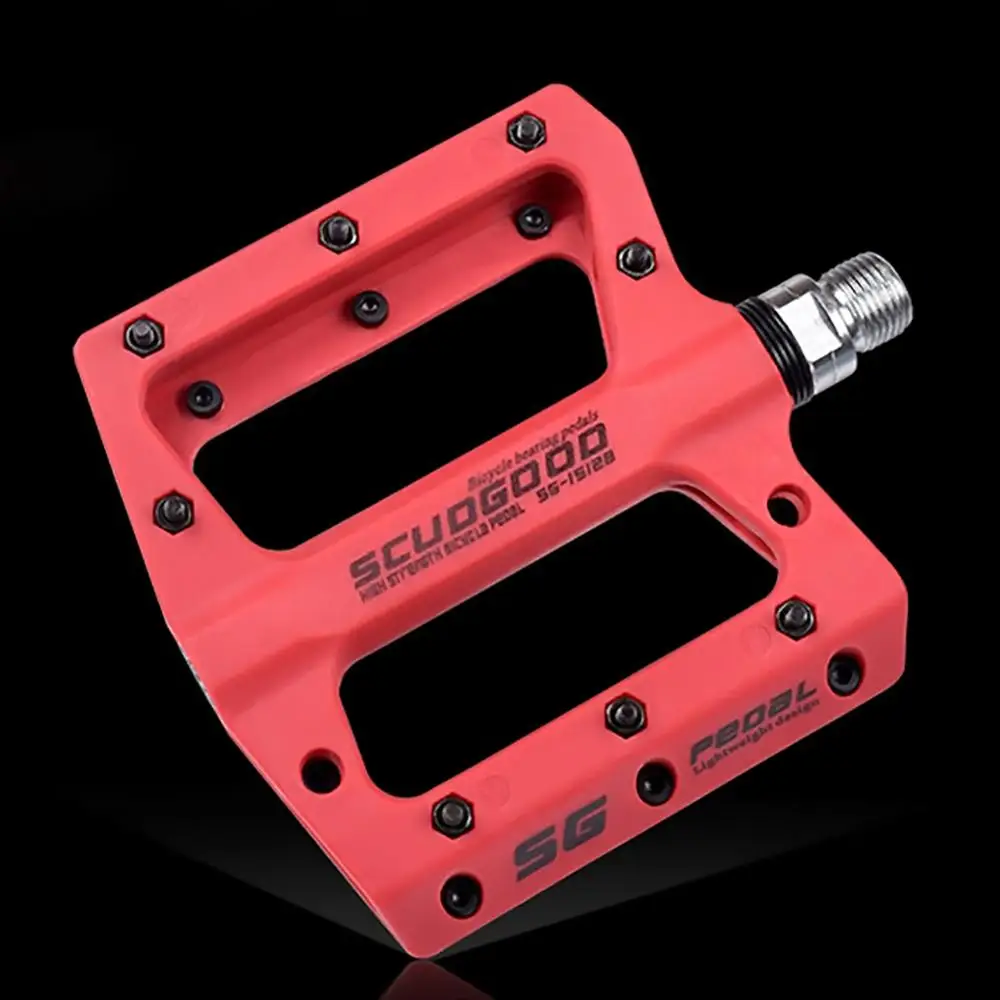 Günstige Hohe Qualität Tragbare Mountainbike Fahrrad Pedale Nylon Faser 4 Farben Große Fuß Rennrad Lager Pedale Fahrrad Teile