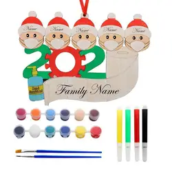 Family Of 5, Christmas Ornament DIY Writing Drawing Hanging Pendant Ornament For Christmas Tree Home Decor, DIY Drawing Pendant