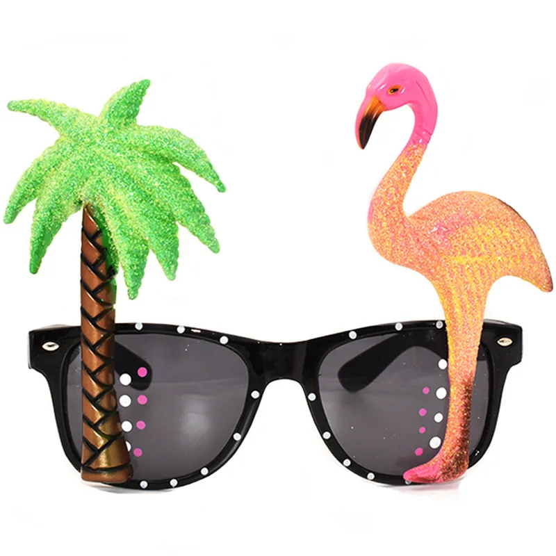 Flamingo Glasses Летние пляжные вечерние Новинка Фламинго декорации на свадьбу, вечеринку Декор ананас солнцезащитные очки в гавайском стиле прикольные очки товары для праздника, Q - Цвет: Flamingo Glasses