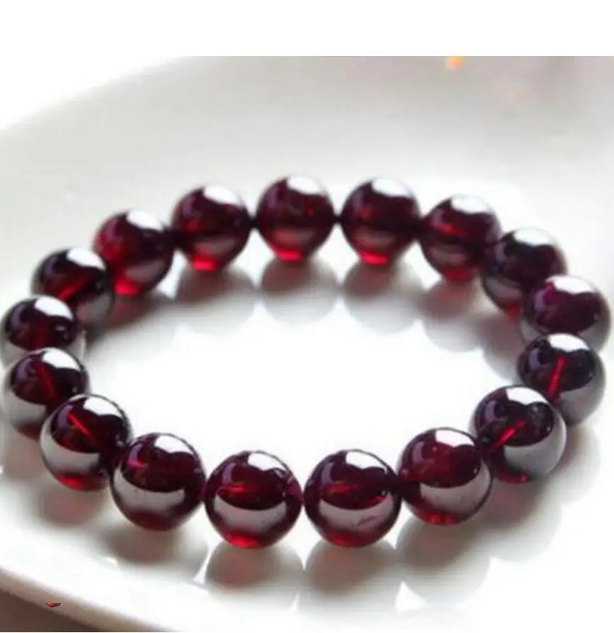 Free Shipping Natural 12mm Red Garnet Crystal RoundBeads Stretch Bracelet 7.5'' AAA | Украшения и аксессуары