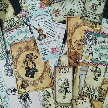 

40pcs/pack Vintage Alice rabbit Decorative Sticker DIY Planner Diary Scrapbooking Album Stickers