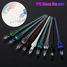 1Pcs Vintage Glass Dip Dipping Pen Filling Ink Signature Calligraphy Fountain Pens Handmade Glass Dip Pen Art Painting Supplies 