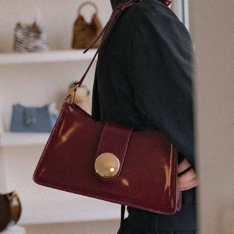 

Retro Small Flap Bags Women Handbags Casual Pu Shoulder Bags Brand Designer Solid Color Women Handbags Chic Hasp Wrist Bags