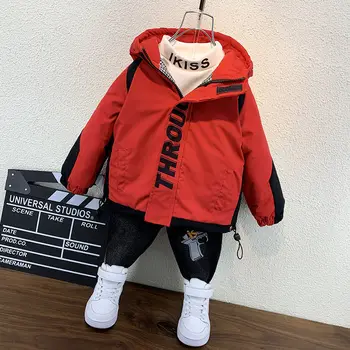

2-9Years old new winter boys windbreaker coat baby hooded cotton thicken warm jacket for children's coat for boys tops clothes