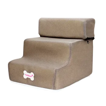 

New Breathable Mesh Foldable Pet Stairs Detachable Pet Bed Cat Dog Ramp 3 Steps For Small Dogs Old Dog Cats Cushion Mat 19Dec24