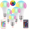 Ampoule LED RGB 110, 220V, LED V, RGBW lampe LED colorée, 5W, 10W, 15W, lampe RGB interchangeable, LED, avec télécommande + Mode de mémoire ► Photo 2/6