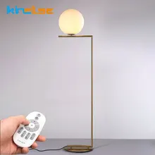 Современные Напольные лампы стеклянный шар Золотая стоящая лампа 2,4 г пульт дистанционного затемнения гостиная спальня дизайн искусство украшение дома освещение