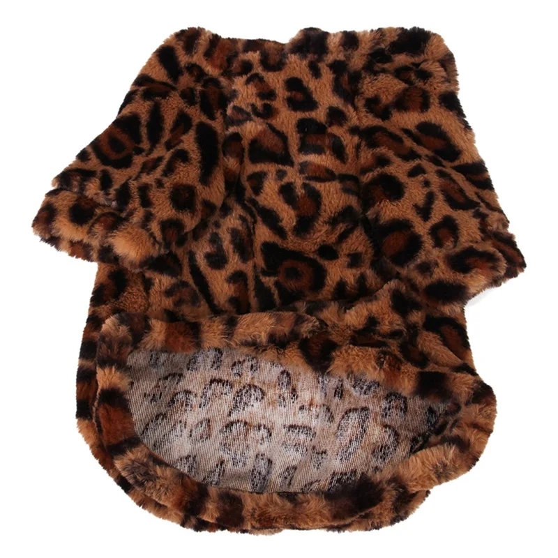 Теплое пальто с леопардовым принтом для домашних животных Одежда для собак 2-legged с капюшоном пальто костюм обувь для йоркширских терьеров и чихуахуа комбинезон для холодной погоды