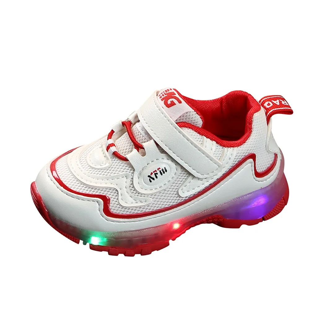 Детские спортивные кроссовки в стиле пэчворк со светодиодной подсветкой для маленьких девочек и мальчиков; детская обувь; Детские кроссовки; zapatos