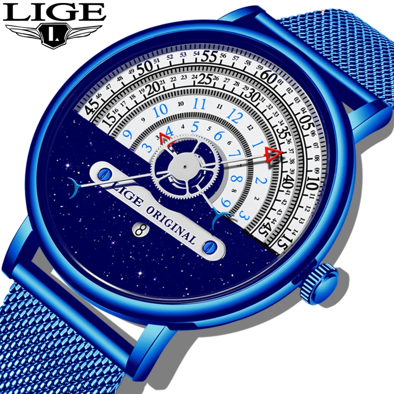 

Reloj Watch Men 2020 Fashion Unique Mens Watches Top Brand Luxury Mesh Belt Watch For Men Stainless Steel Waterproof Sport Clock