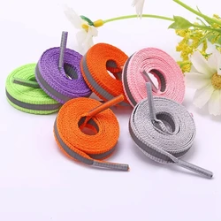 New 1pair 3M Reflective Shoelaces Luminous Shoelaces Glow in The Dark Shoe Laces Children Women and Men Off White Shoelace
