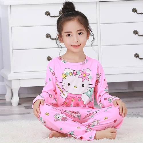 Пижама из молочного шелка детская осенне-зимняя одежда для сна с длинными рукавами тонкая Домашняя одежда с животными для мальчиков и девочек, комплект полосатого Медвежья Пижама для подростков - Цвет: 2810