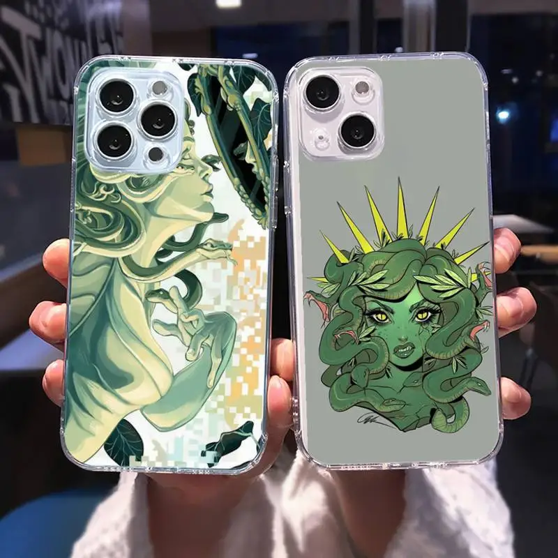 Чехол для телефона Medusa с греческой мифологией прозрачный iPhone 13 12 11 Mini Pro X XR XS Max 6 6s 7