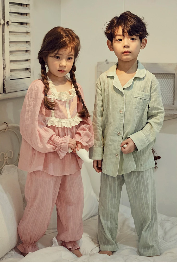 best Sleepwear & Robes Cute Girl's Boy's Jacquard Cotton Pajama Sets.Toddler Kid‘s Princess Lace Pyjamas Set Sleep Loungewear.Children’s Clothing custom pajama sets	