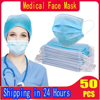 

Face Masks Disposable 3 Layers Dustproof Protective Face Mask Facial Protective Mouth Masks