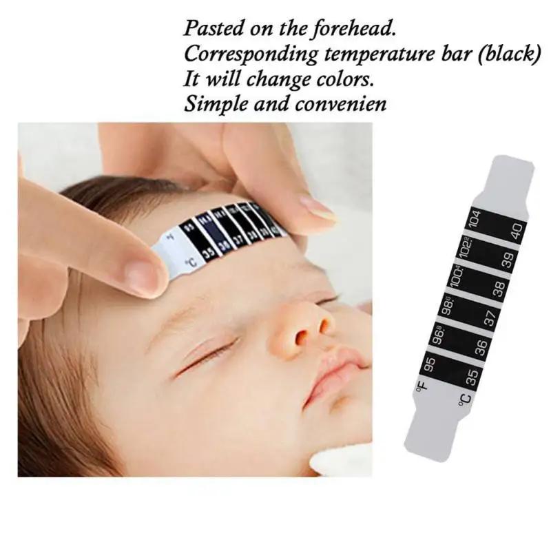 10 Pcs Forehead Head Strip Fever Thermometer Baby Child Adult Body Check Test Temperature Monitoring Safe Non-Toxic | Дом и сад