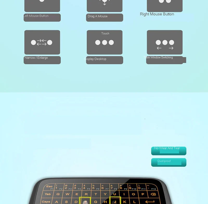 SeenDa Mini 2,4G Беспроводная клавиатура с подсветкой Сенсорная панель Air mouse ИК пульт дистанционного управления для коробки Smart tv Android iOS Windows