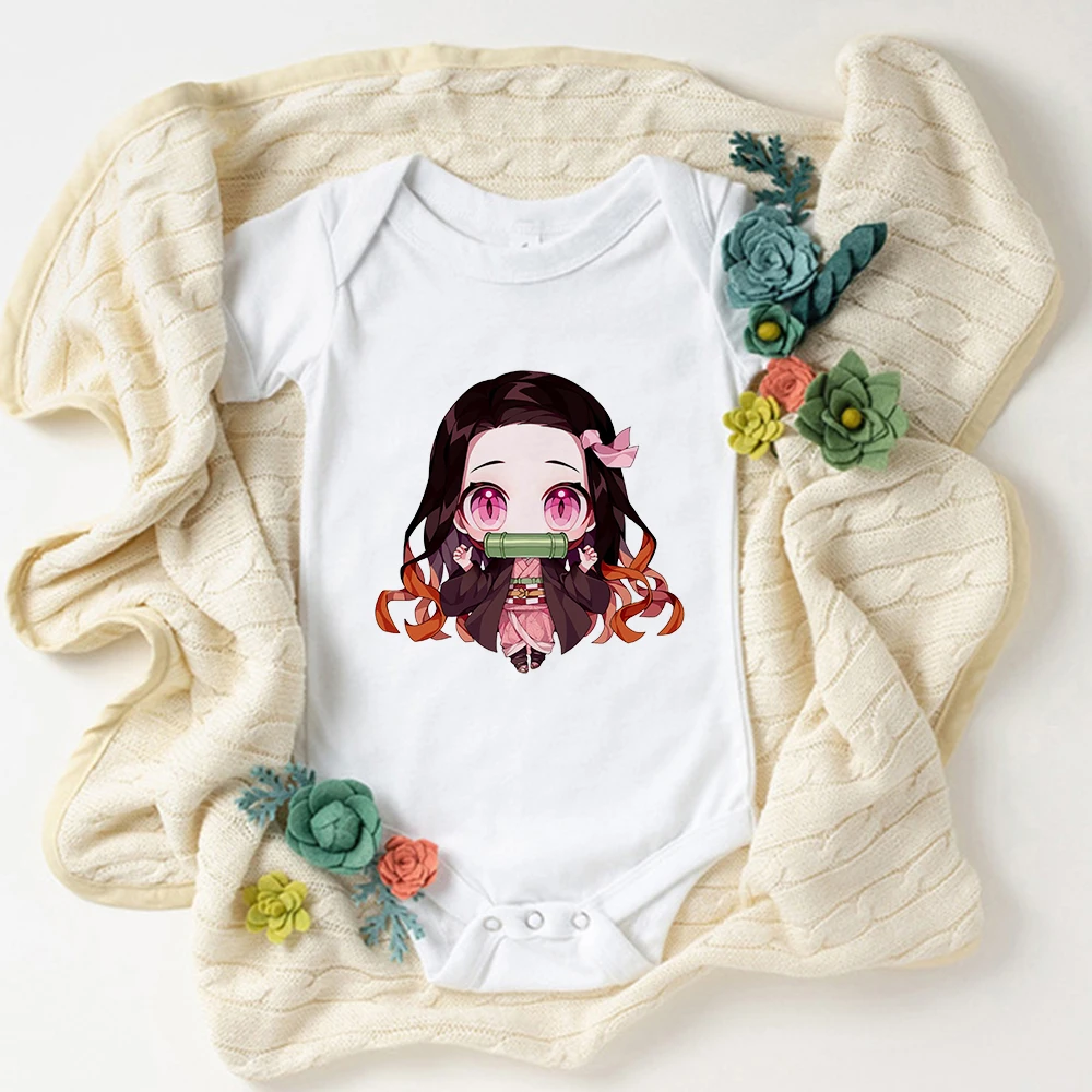 Baby Unisex Clothes Onesies Anime Demon Slayer Fashion 2022 Newborn Boy Bodysuit Cartoon Cute Infant Girl Clothes One-Pieces 4