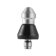  Stainless Steel 1 Forward 3/6 Rear Jets Thread Pressure Drain Washer Nozzle Quick Connect Spray Pipe Dredging Sewer Cleaner 