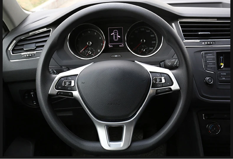 1 шт. ABS Руль Накладка рулевое колесо кнопки крышка наклейки для автомобиля Volkswagen VW Tiguan аксессуары