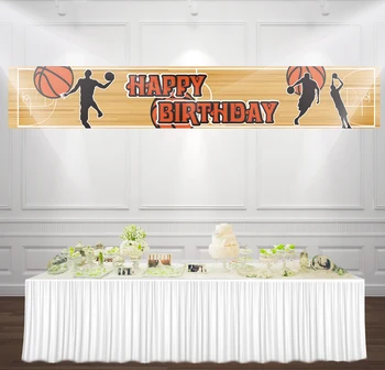 

9.8x1.5ft Basketball Court Boy Birthday Party Backdrop Kids Sport Themed Photo Background Table Decor Banner Sign Poster BN-1031