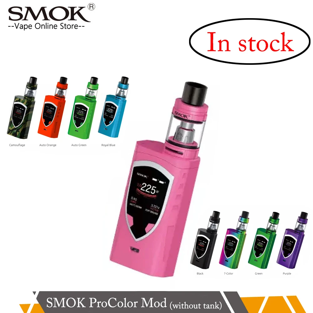 

Original SMOK Procolor 225W TC Box Mod For V8 Baby Vaporizer / TFV12 Prince Atomizer / Micro TFV4 Tank VS Smok Alien Mod