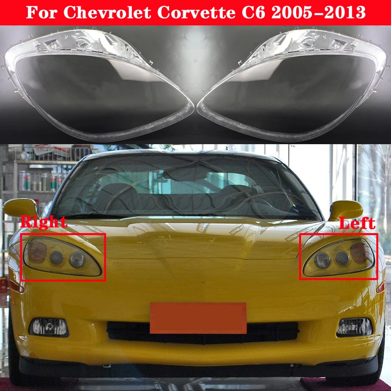 

For Chevrolet Corvette C6 2005-2013 Car Front Headlight Cover Headlamp Lampshade Lampcover Head Lamp light Covers Shell glass