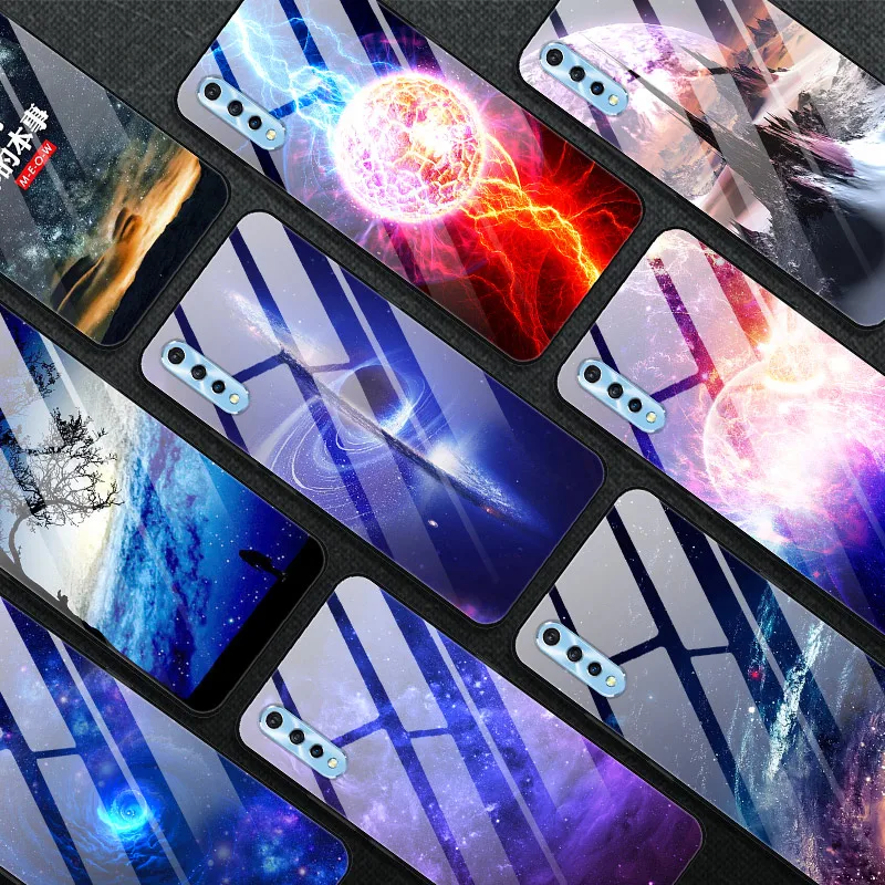 Для Vivo V17 Neo Чехол Закаленное Стекло Пластиковая Жесткая Задняя чехол Для Vivo V17 Neo V 17 V17Neo Крышка Планета ТПУ Бампер VivoV17 Neo