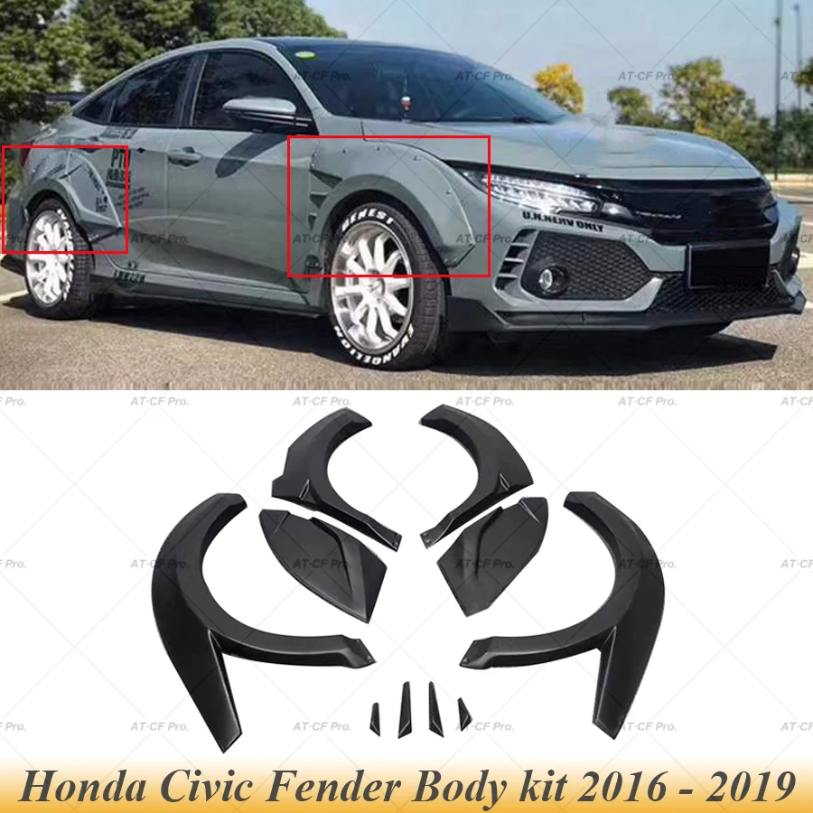 CivicFRPFenderFlaresWheelBrowProtectorPlateDecorative