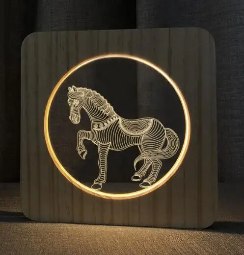 lamp 1 Животное 3D свет Arylic светодиодный освещение ночного света украшение дома лампа USB питание декоративное ночное освещение праздник дропшиппинг - Испускаемый цвет: lamp 1