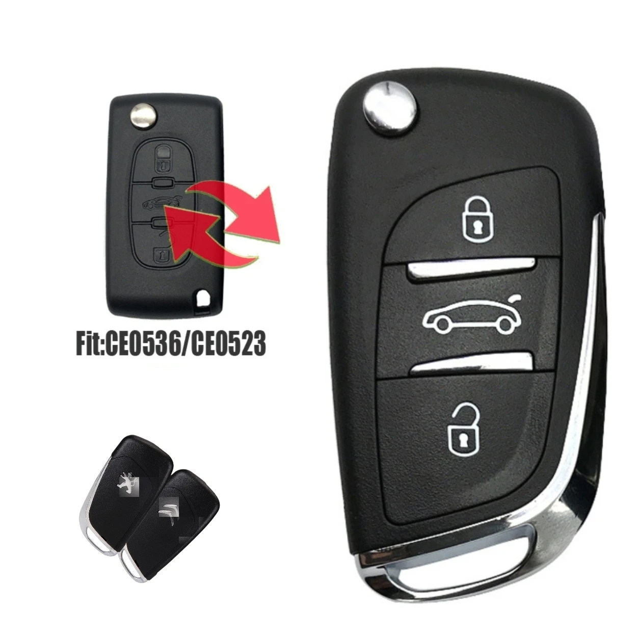 С логотипом модифицированный Чехол-книжка для Citroen C2 C4 C5 Berlingo Xsara Picasso Peugeot 207 307 306 407