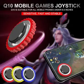 

Q10 Mobile Gamepad Games Joystick Round Game Screen Sucker Controller Red/blue Compatible For Android IOS Mobile Computer