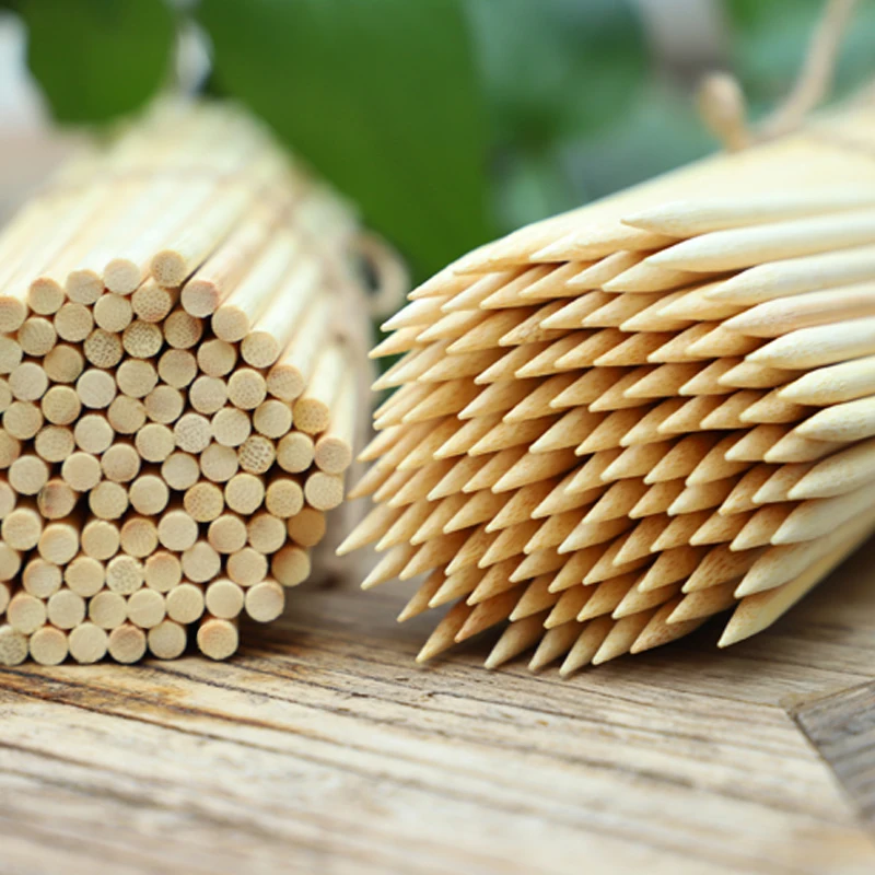 100 шт 20 см x 5 мм бамбуковые деревянные шампуры шашлык кабоб натуральные деревянные шампуры для барбекю одноразовые мясные яблочные палочки для конфет принадлежности для барбекю